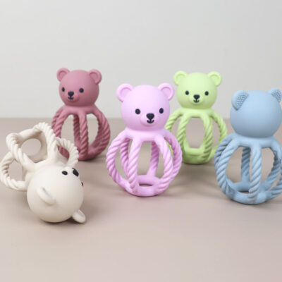 Nom Nom Bear Rattle Teether – Beige