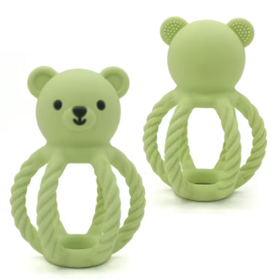 Nom Nom Bear Rattle Teether – Green